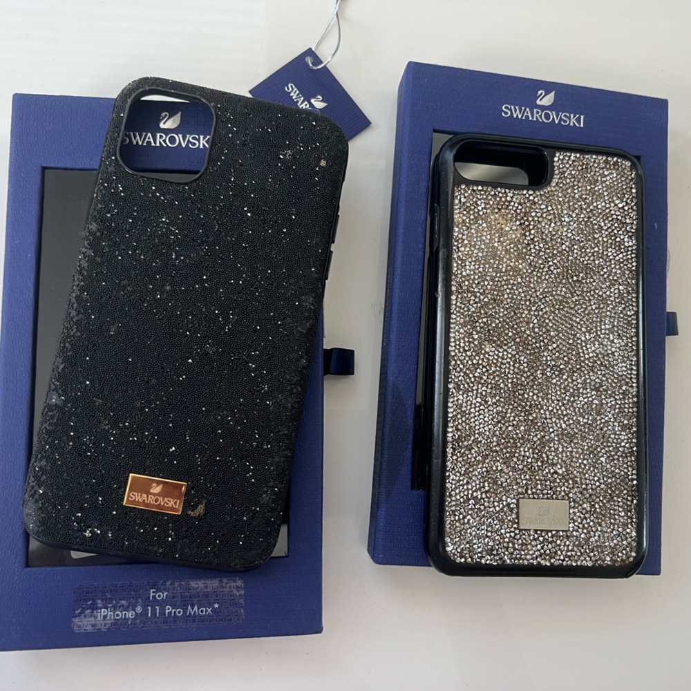 Swarovski Glittering Black and Silver Phone Cases
